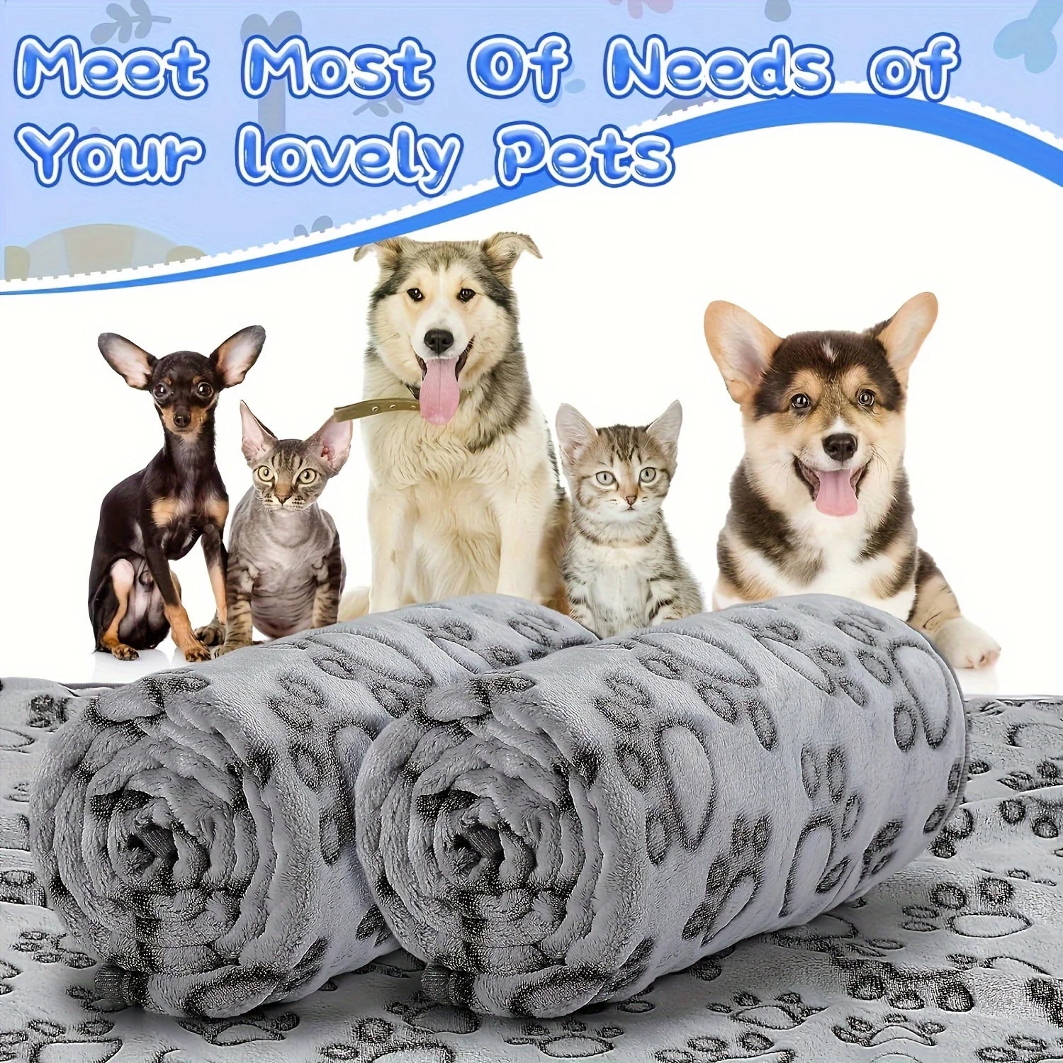 Pet Blanket Cute Cartoon Pattern Pet Mat  Comfortable Blanket