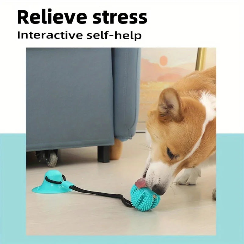 Dog Toy Sound and Treat Dispensing  Durable Rubber Ball