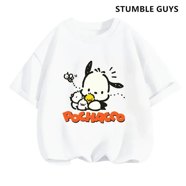 Summer New Trendy and Cool Children's T-shirt with Parcha Dog