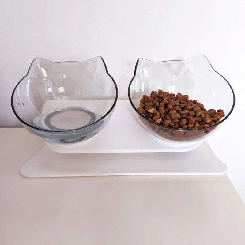 Double Cat & Dog Bowl With Stand Pet Feeding Pet Bowls