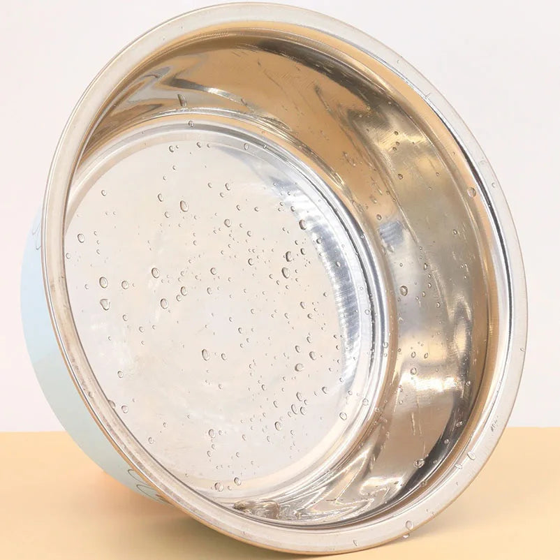 Stainless steel footprint dog bowl  bowl dog bowl cartoon