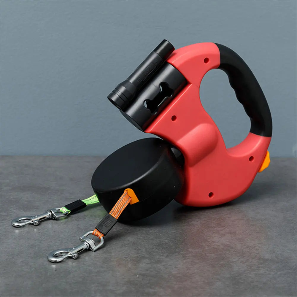 Double Headed Dog Leash Traction Rope with LED Light