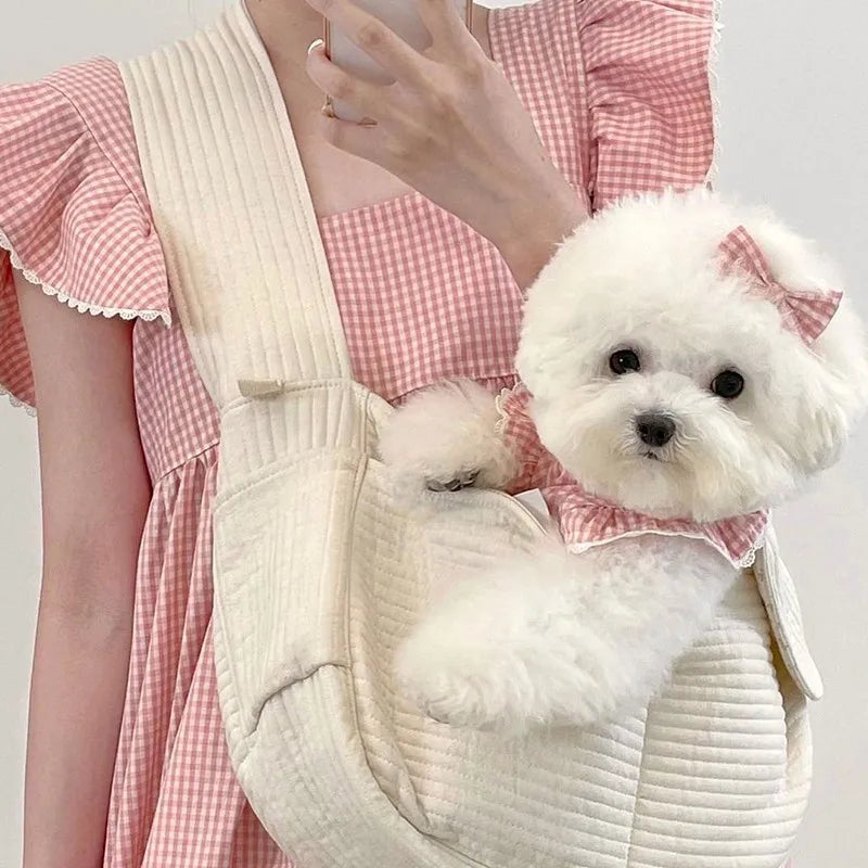 Summer pet dog dress pink plaid lace lace  pet clothes