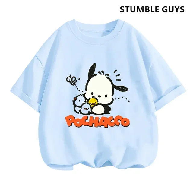 Summer New Trendy and Cool Children's T-shirt with Parcha Dog