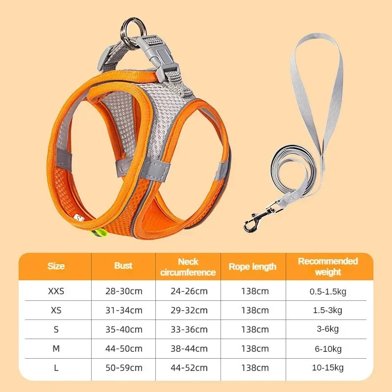 Puppy Harness Set Dog Accessories Adjustable Leash