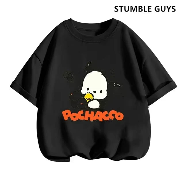 Summer New Trendy and Cool Children's T-shirt with Parcha Dog