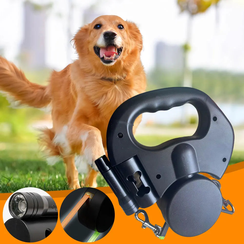 Double Headed Dog Leash Traction Rope with LED Light