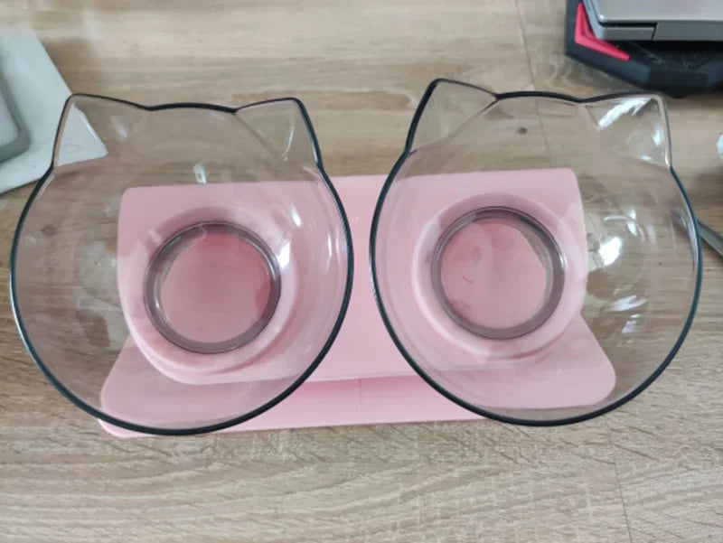 Double Cat & Dog Bowl With Stand Pet Feeding Pet Bowls