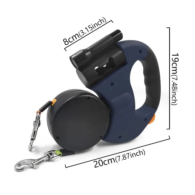 Dog leash Flashlight Poop Bag Dispenser Reflective Pet