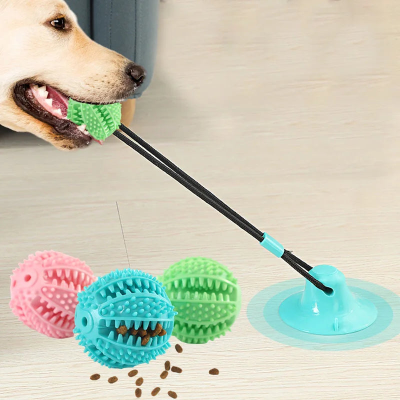 Dog Toy Sound and Treat Dispensing  Durable Rubber Ball