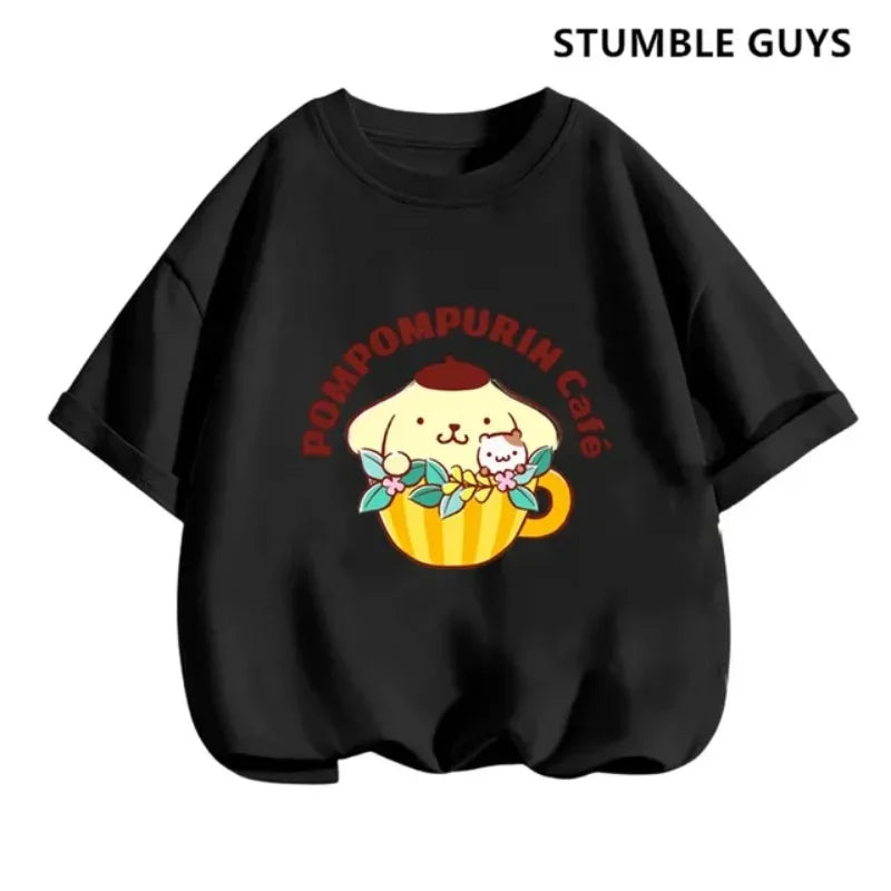 Summer New Trendy and Cool Children's T-shirt with Parcha Dog