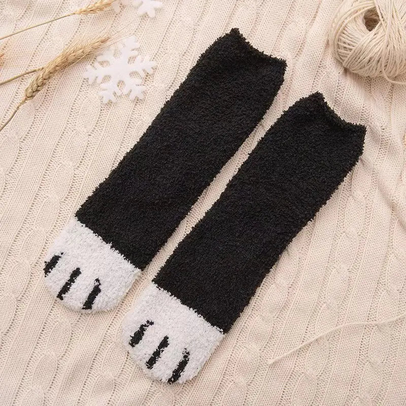 Women Winter Warm Fluffy Socks Cute Animal Claw Socks