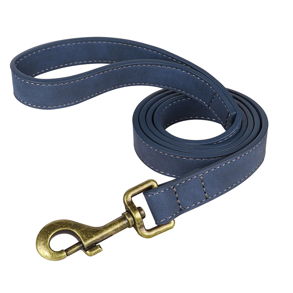 Custom PU Leather Harness And Leash Engraved Dog
