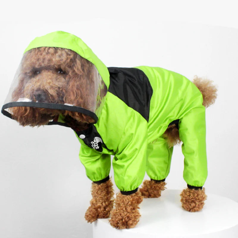 Pet Dog Raincoat The Dog Face Pet Clothes Jumpsuit