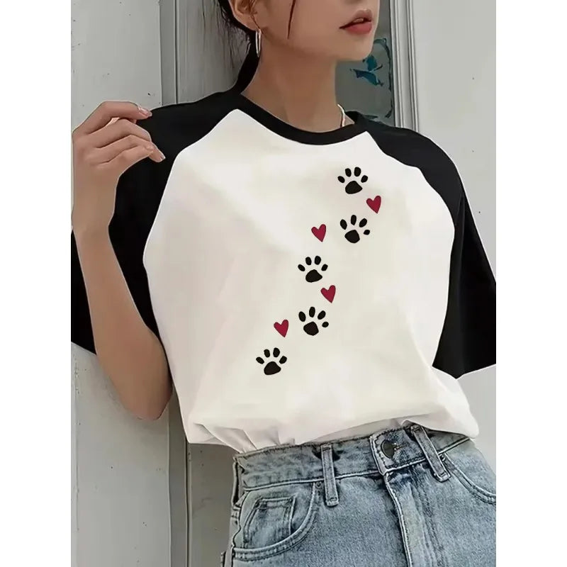 Women's Crew Neck T Shirt Woman Graphic Tees Tops
