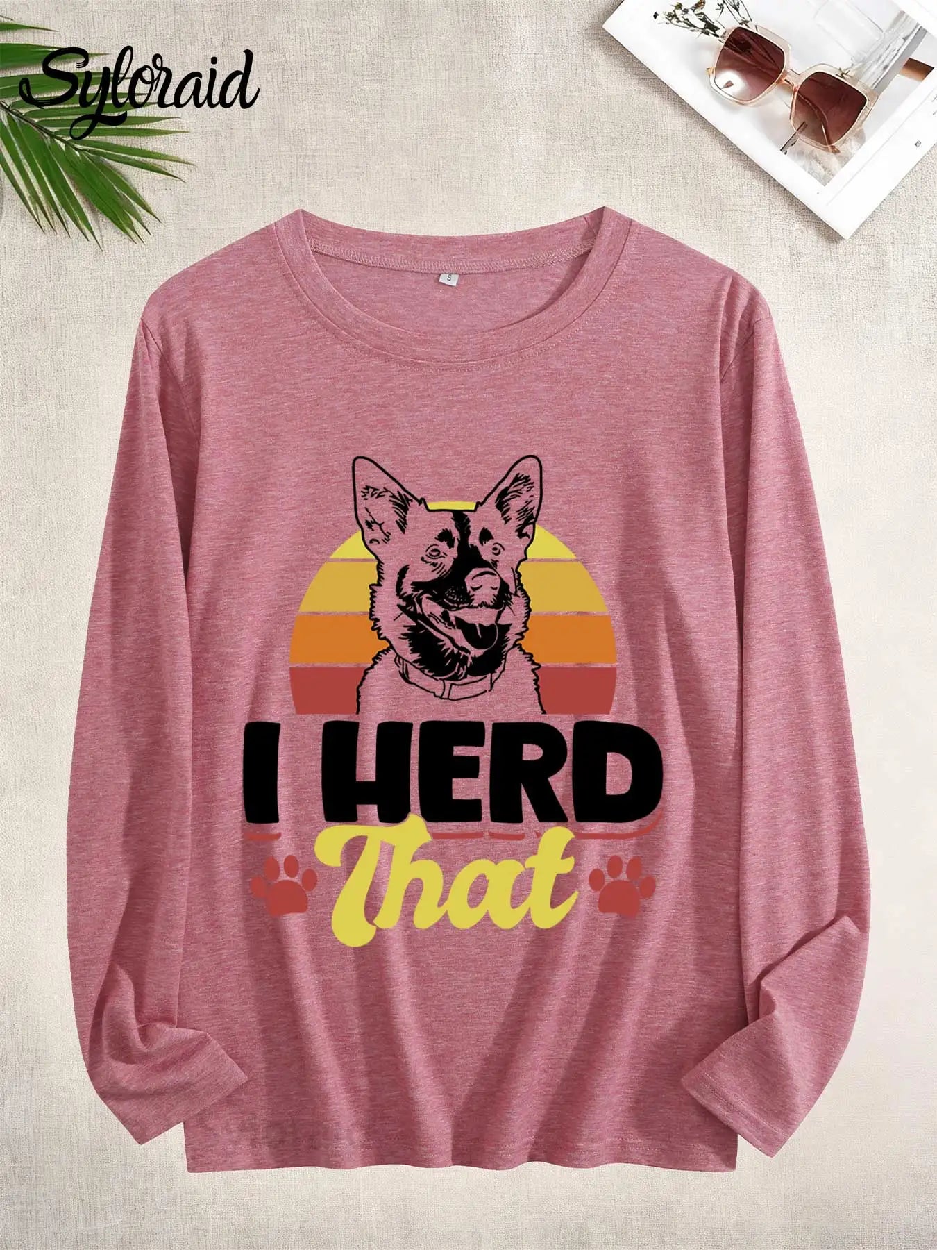 Women's Long Sleeve T Shirt Cattle Dog Shirt Fashion Top