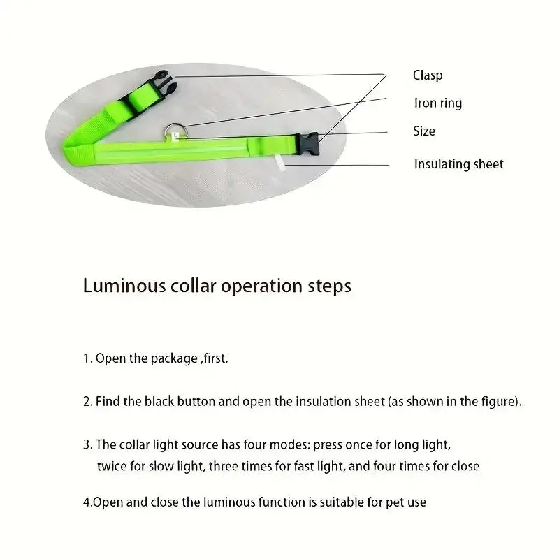 Nylon LED Night Safety Flashing Glow In The Dark Dog