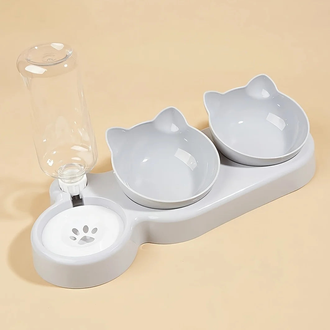 Pet Bowls With Water Feeder, 3 In 1 Ear Design Food Bowl