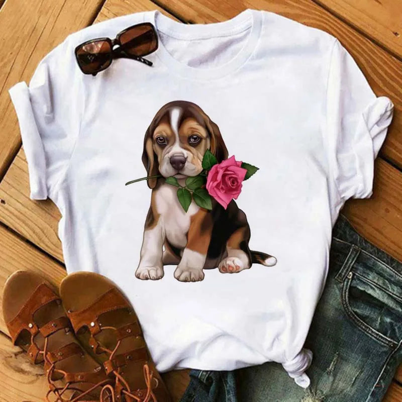Cute French Bulldog T-shirt Animal Print Pattern Shirt