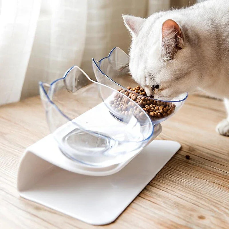 Double Cat & Dog Bowl With Stand Pet Feeding Pet Bowls