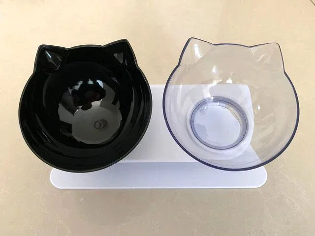 Double Cat & Dog Bowl With Stand Pet Feeding Pet Bowls