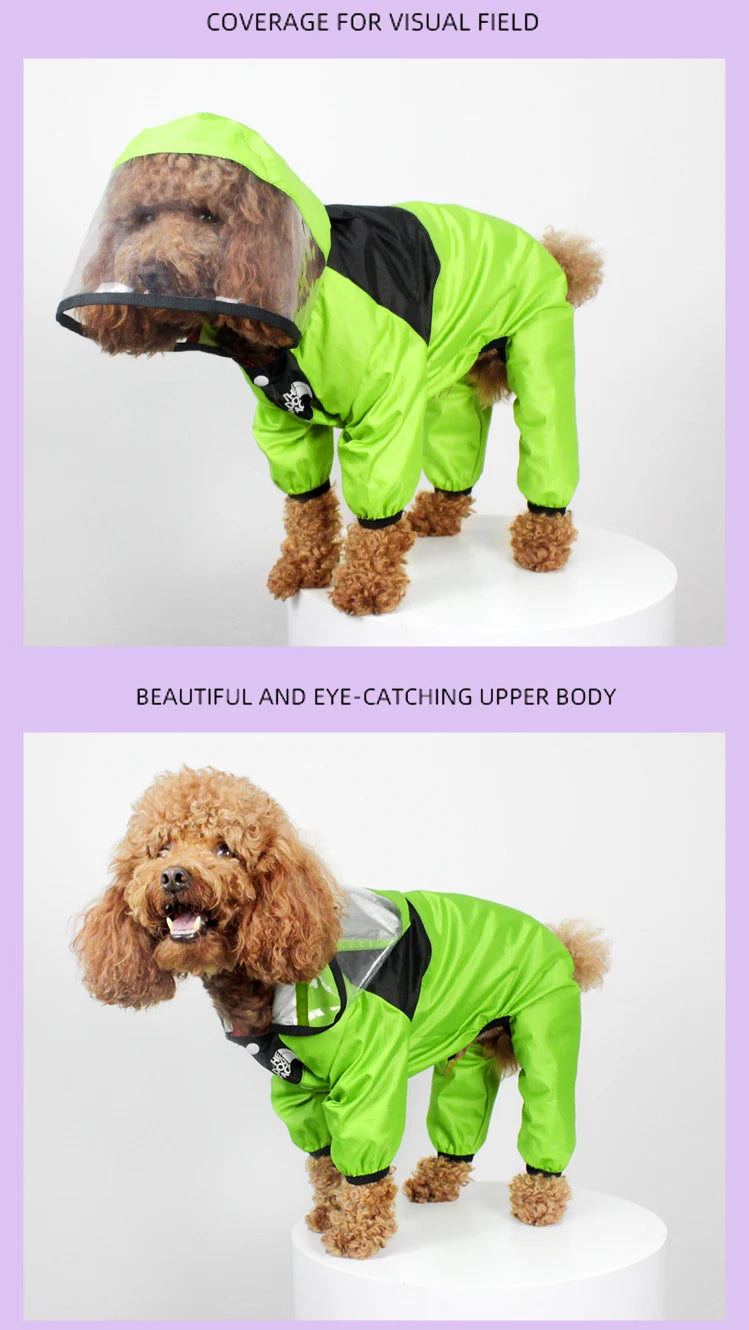 Pet Dog Raincoat The Dog Face Pet Clothes Jumpsuit