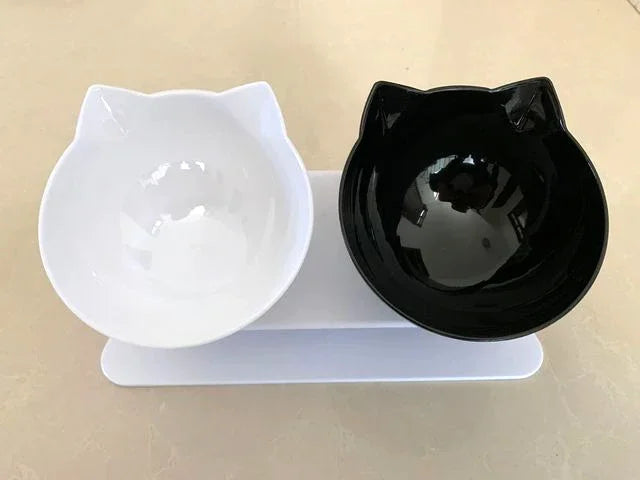 Double Cat & Dog Bowl With Stand Pet Feeding Pet Bowls