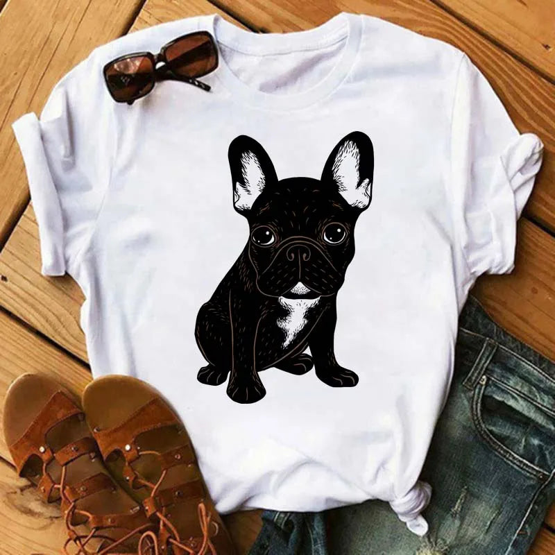 Cute French Bulldog T-shirt Animal Print Pattern Shirt
