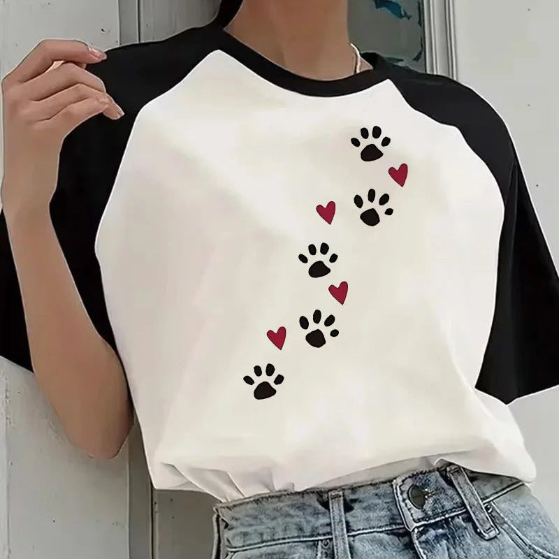 Women's Crew Neck T Shirt Woman Graphic Tees Tops