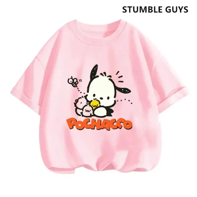 Summer New Trendy and Cool Children's T-shirt with Parcha Dog