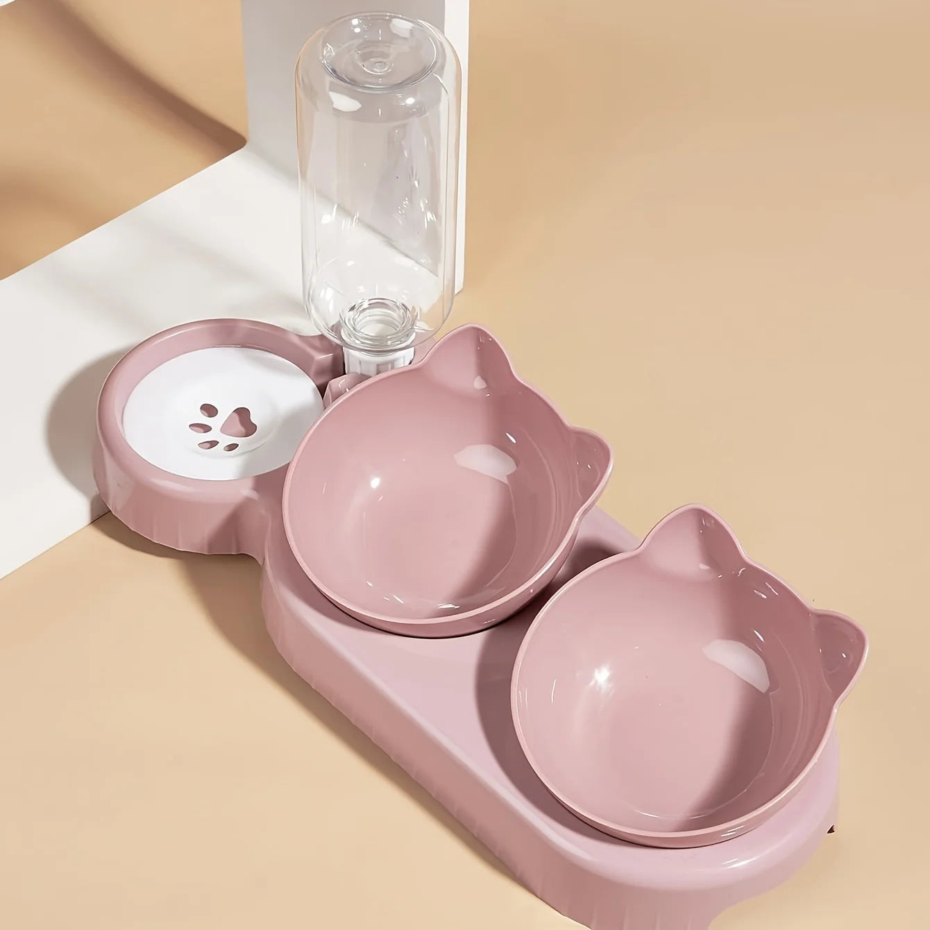 Pet Bowls With Water Feeder, 3 In 1 Ear Design Food Bowl