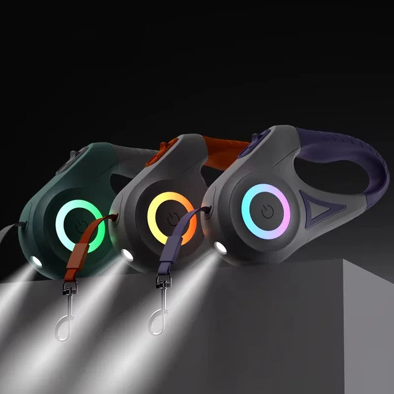 Dog Leash with Led Flashlight Durable Nylon Lead