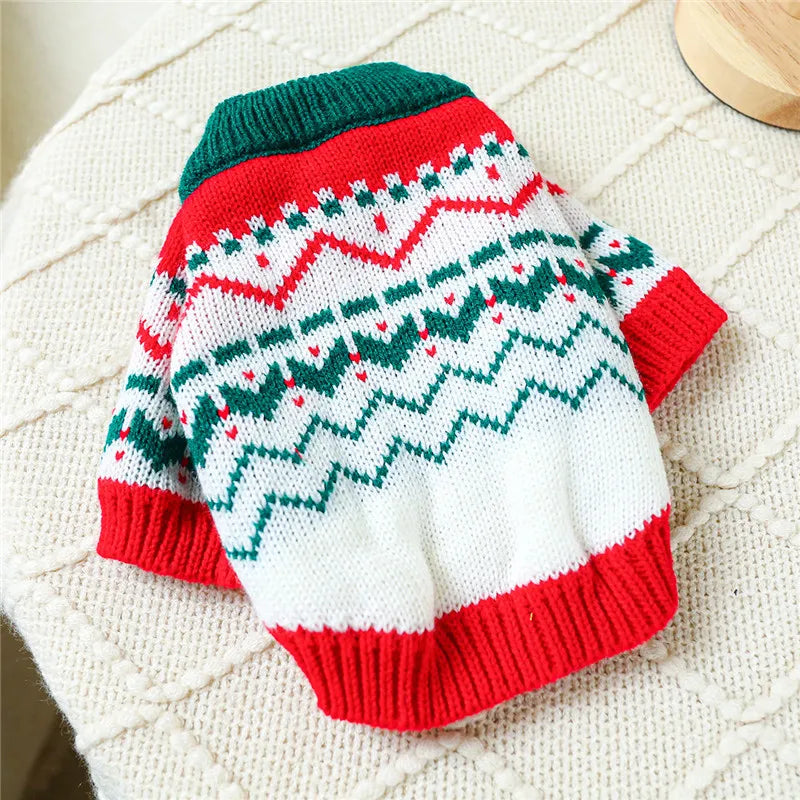Winter Cartoon Dog Clothes Warm Christmas Sweater