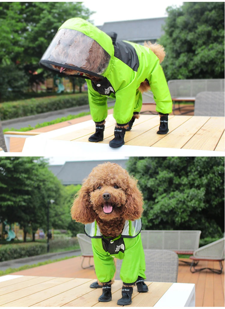 Pet Dog Raincoat The Dog Face Pet Clothes Jumpsuit
