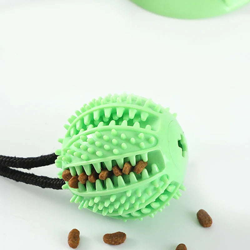 Dog Toy Sound and Treat Dispensing  Durable Rubber Ball