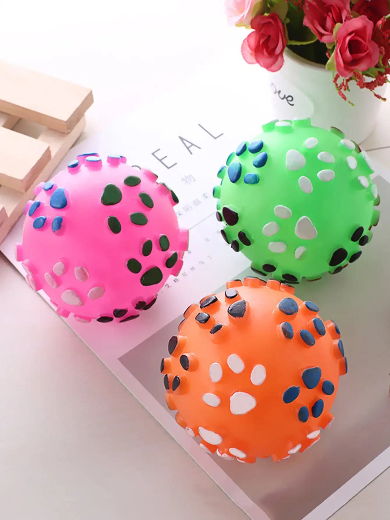 Squeaky Balls Toys Dogs Interactive Toys Dog Chew Toy