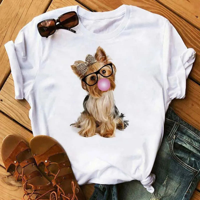 Cute French Bulldog T-shirt Animal Print Pattern Shirt