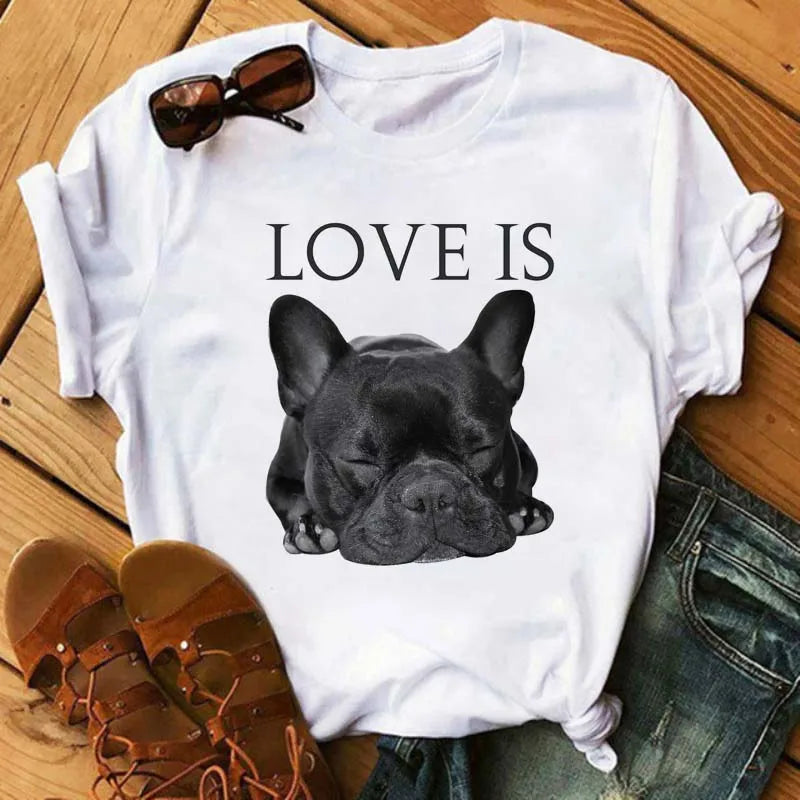 Cute French Bulldog T-shirt Animal Print Pattern Shirt