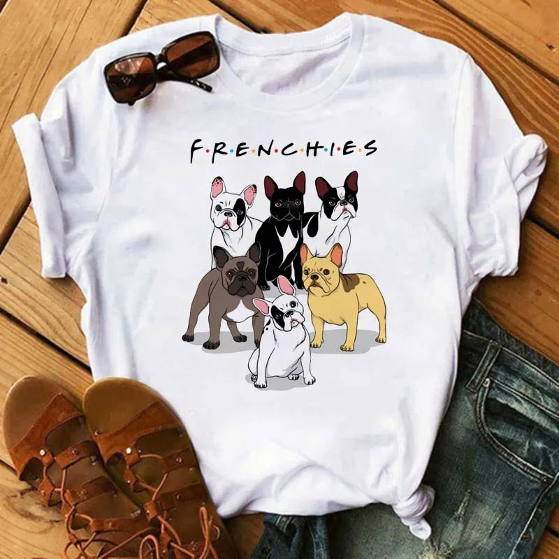 Cute French Bulldog T-shirt Animal Print Pattern Shirt