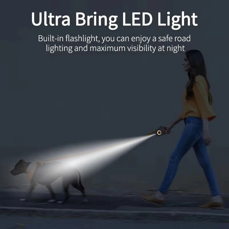 Dog Leash with Led Flashlight Durable Nylon Lead