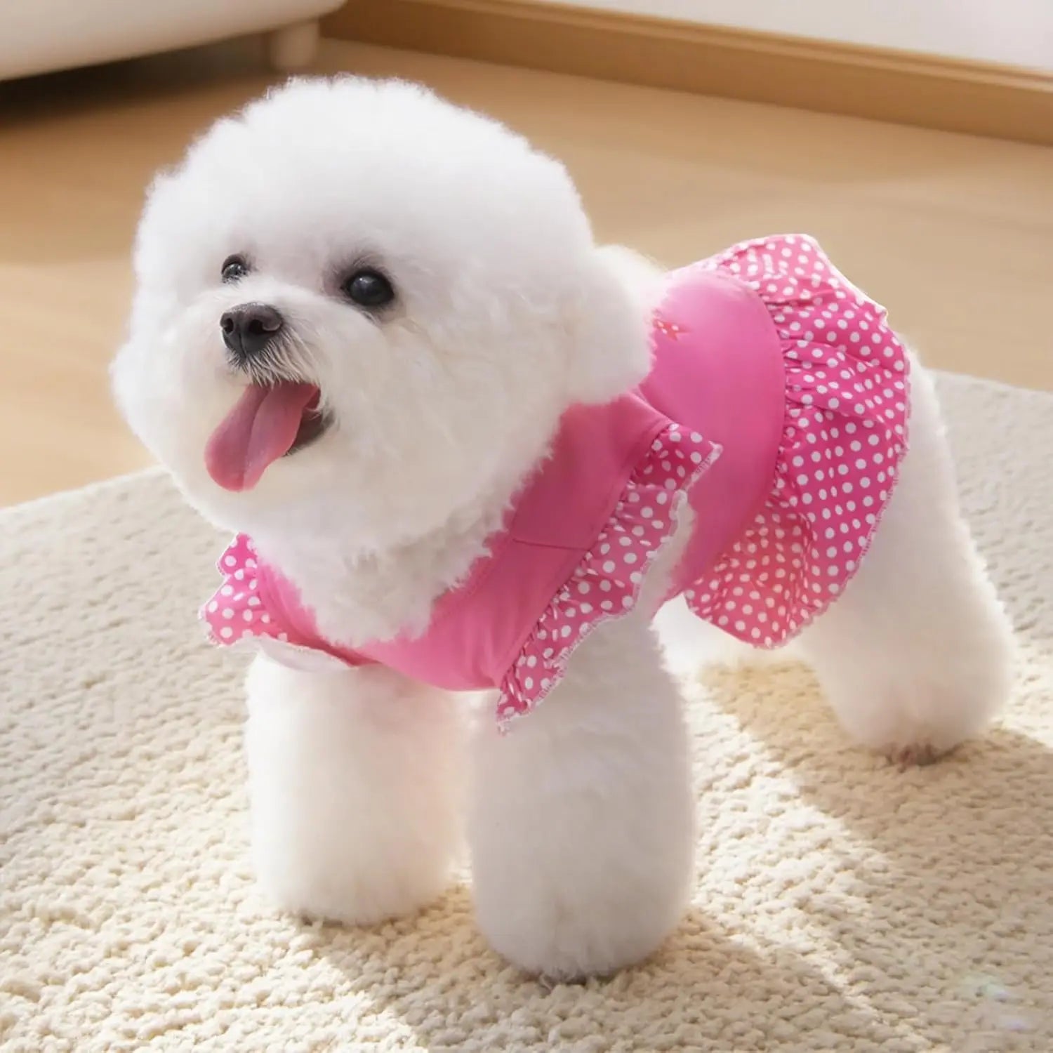 Cute Pink Angel Dog Dress for Small Pets  Puppy Shirt