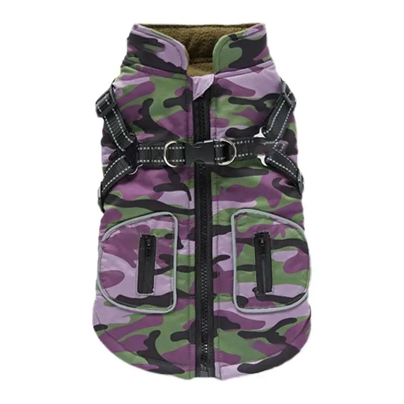 Dog Coat With Reflective Harness Winter  Waterproof Coat