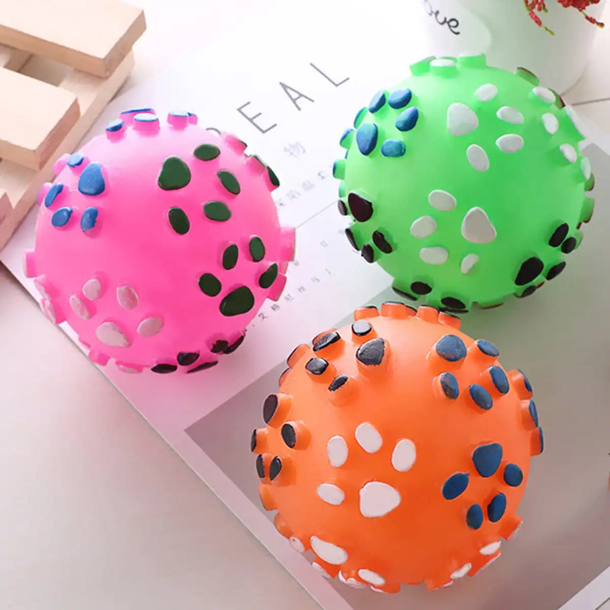 Squeaky Balls Toys Dogs Interactive Toys Dog Chew Toy
