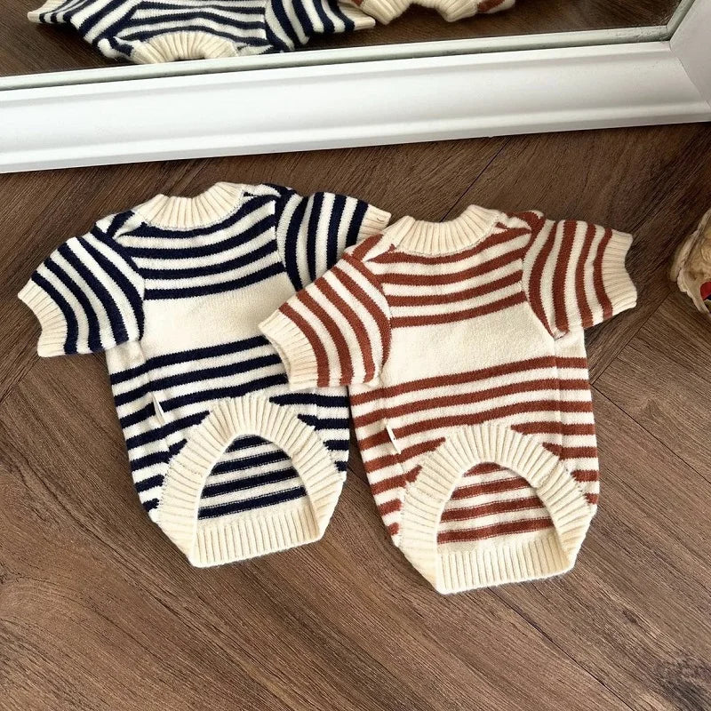 Luxury Dog Clothes Bear Striped Sweater  Pet Supplies