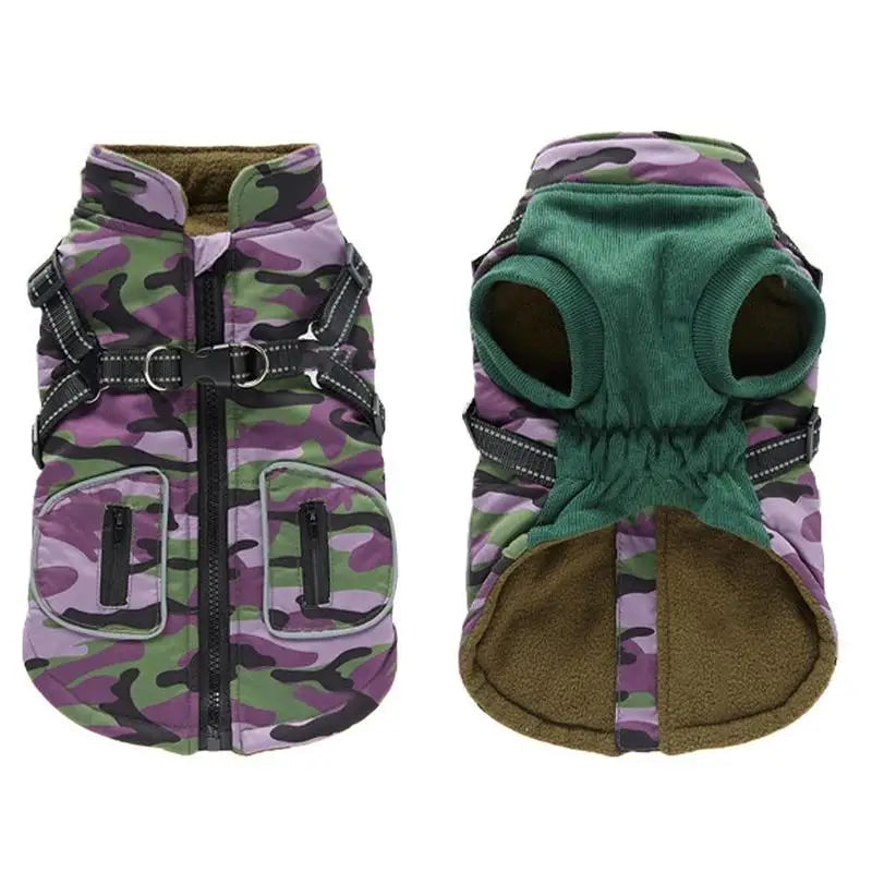 Dog Coat With Reflective Harness Winter  Waterproof Coat