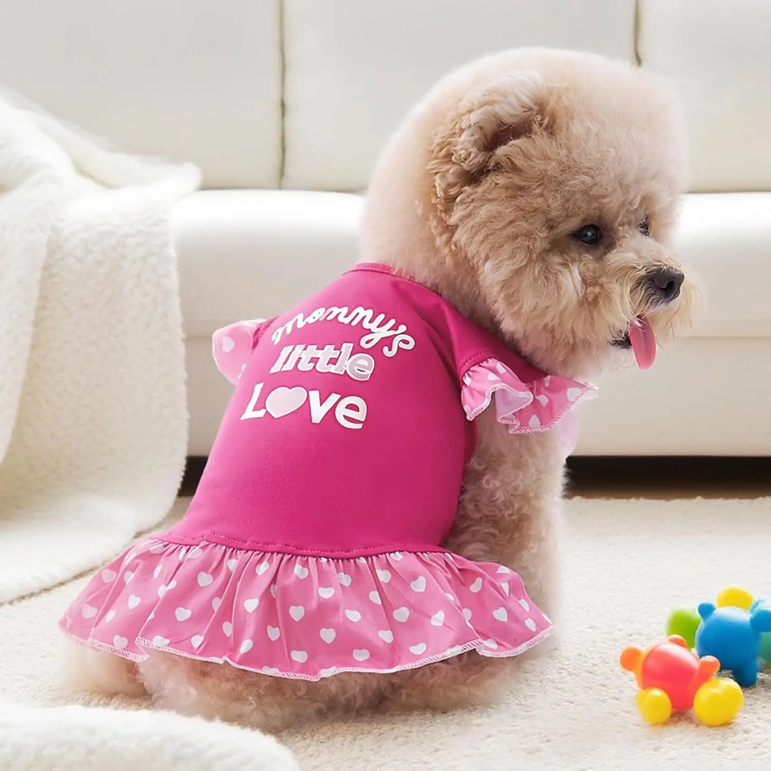 Cute Pink Angel Dog Dress for Small Pets  Puppy Shirt