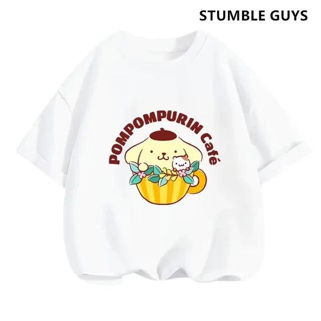 Summer New Trendy and Cool Children's T-shirt with Parcha Dog