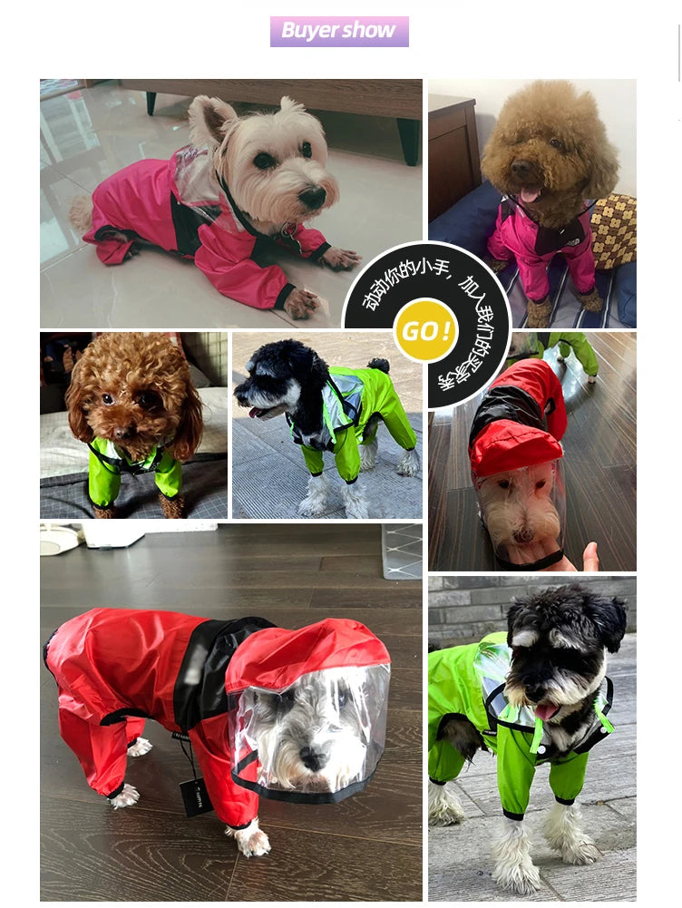 Pet Dog Raincoat The Dog Face Pet Clothes Jumpsuit