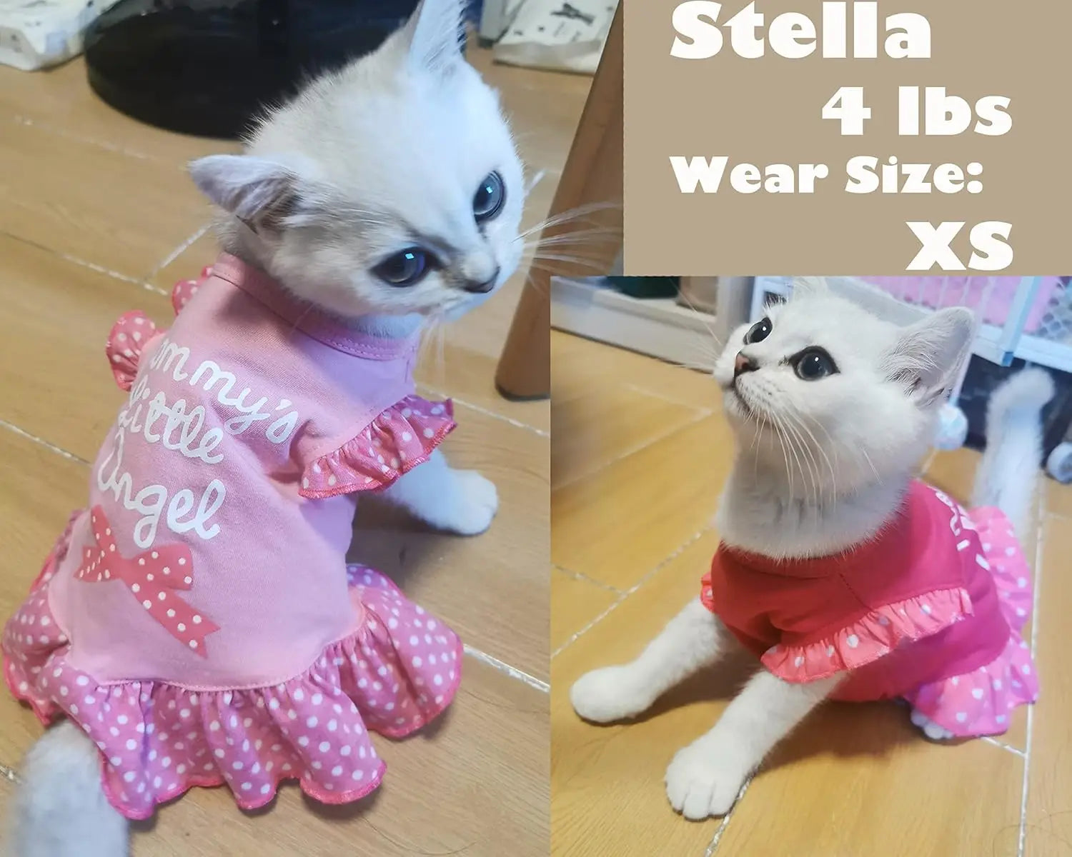 Cute Pink Angel Dog Dress for Small Pets  Puppy Shirt