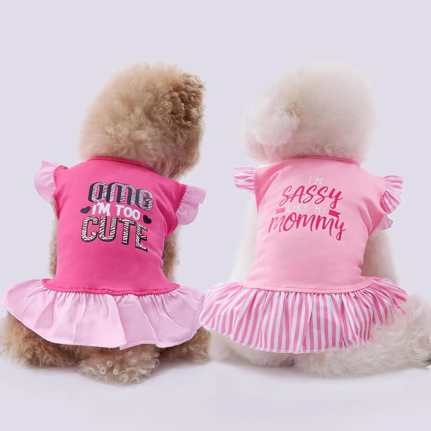 Cute Pink Angel Dog Dress for Small Pets  Puppy Shirt